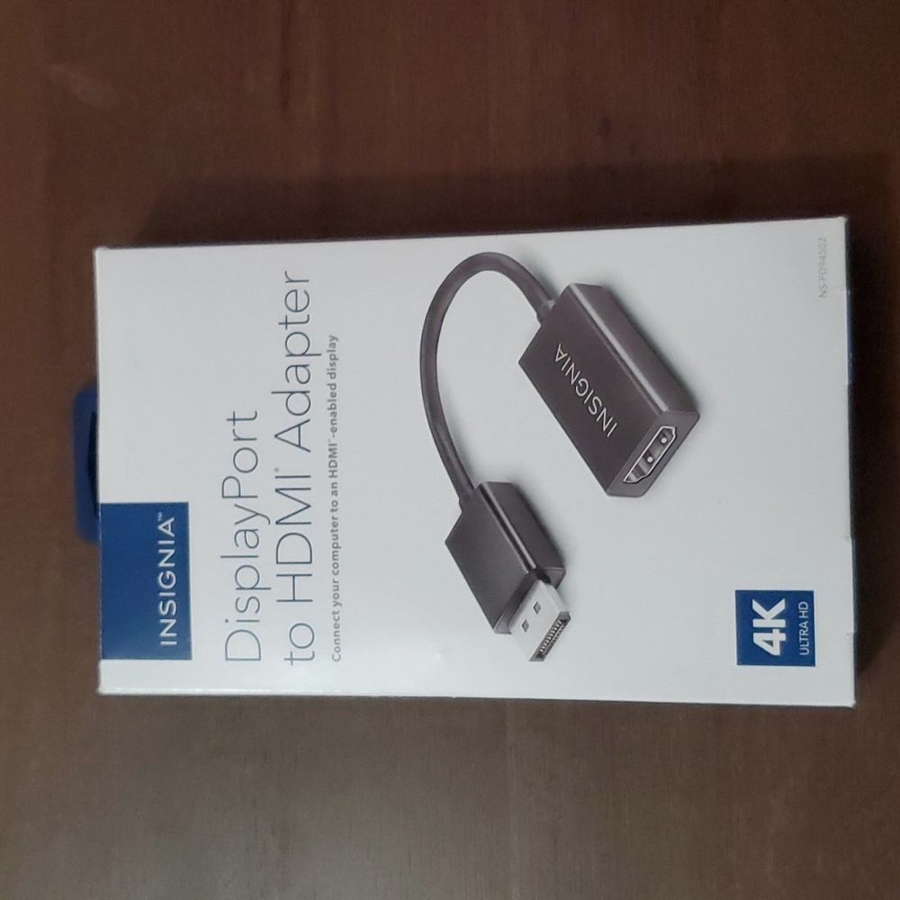Insignia Display Port to HDMI Adapter 4K HD 6 Foot Cord New Open Box
